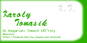 karoly tomasik business card